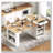 59.5"Kitchen Island With Extendable Dining Table, Kitchen Storage Table With Double-Sided Storage, Kitchen Island With 2 Drawers, Power Outlet, Side Open Shelves, For Kitchen-1517787897