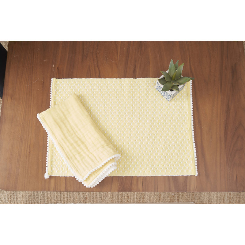 Ensemble de napperons Bahar Buttercup 4, Jaune