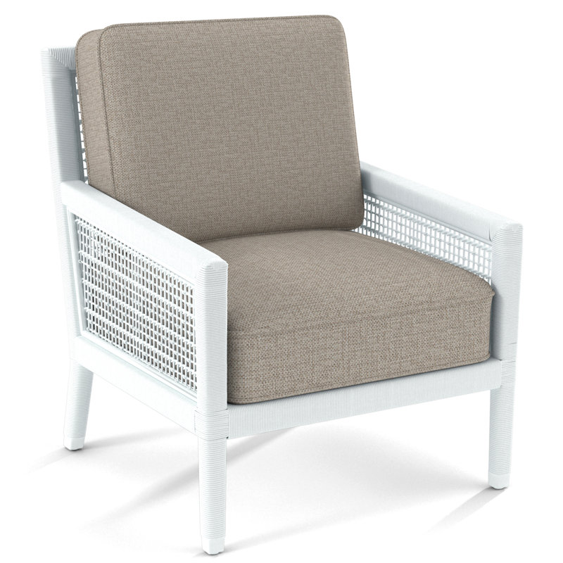 Harper Upholstered Armchair, Beige Performance Fabric; 0851-73, Frost White