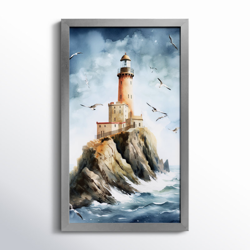 Amedee Ocean Watchtower III - Imprimé, H 20 po x l 12 po x P 1 po, Cadre simple argenté