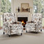 Ameiah 74 cm W Upholstered Wing Back Manual Push Back Recliner with Naihead Trims-618105652