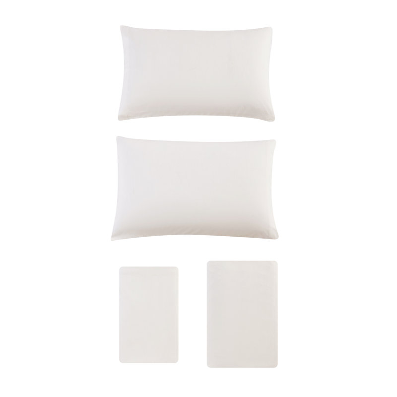 Ensemble de draps en flanelle de coton Eddie Bauer, Ivoire, Ensemble de draps pour très grand lit