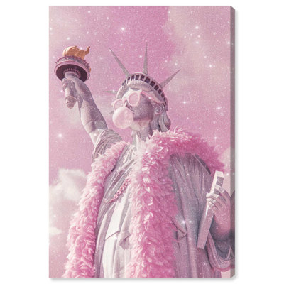 Statue of Style and Pop Canvas Pink Pop Wall Art by Art Remedy