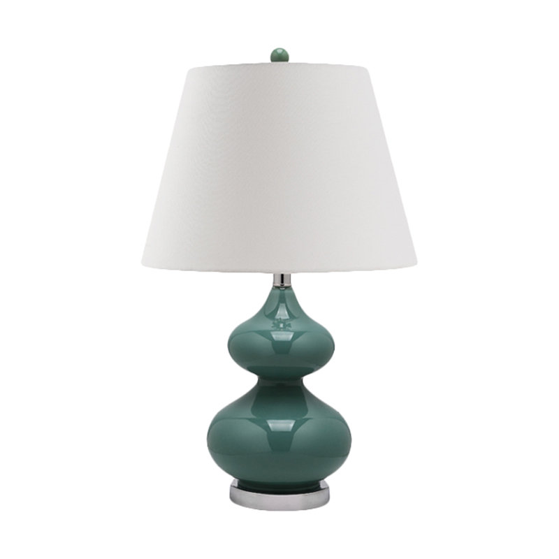 Lampe de table en verre Courtney, Bleu marine