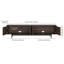 Meuble télé 75 po pour téléviseur de 85 po ou moins avec portes cannelées, rangement et gestion des câbles - Console média Mid-Century moderne en noyer satiné pour le salon | Whitman-948202705-945404125