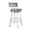 Tabouret tournant en acier inoxydable brossé avec similicuir gris-164323672-164323673-164323675
