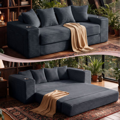 Upholstered 77.2 " Fabric Sofa & Chaise