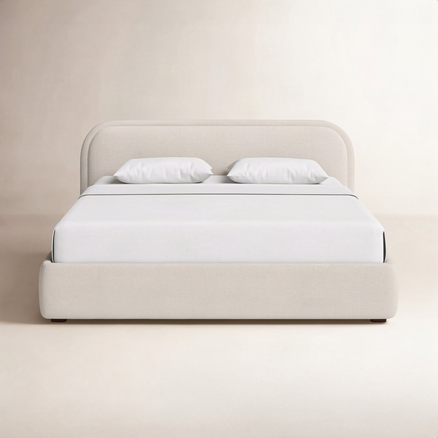 Shonda Linen Upholstered Bed, Oatmeal, King