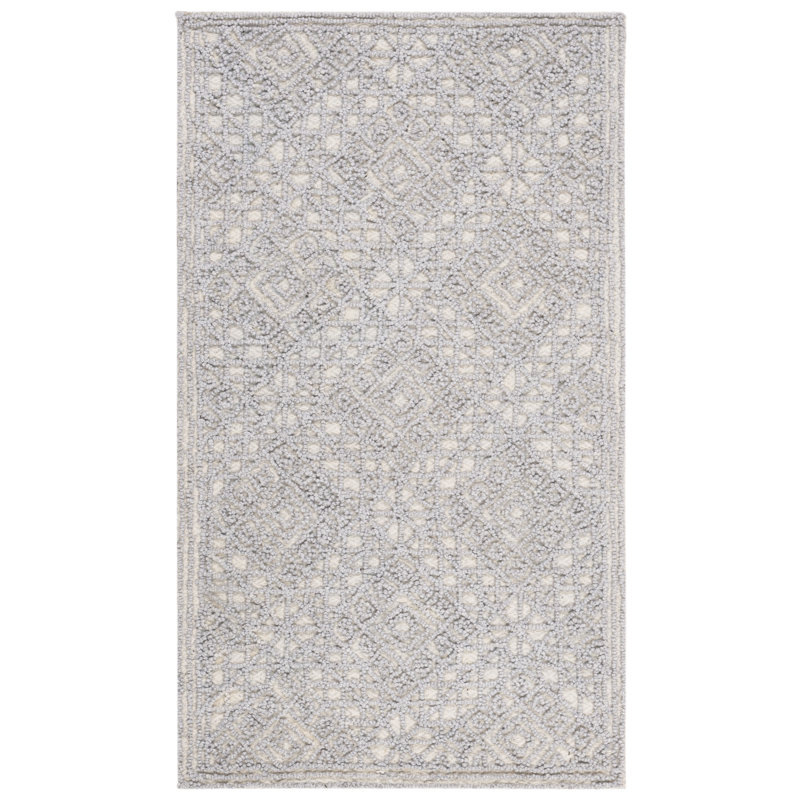 Saranac Trace Hand Tufted Wool Geometric Rug, Rectangle 2'3" x 4'