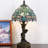 Small Tiffany Lamp Stained Glass Desk Lamp Sea Blue Dragonfly Style Bedside Desk Light Mini Accent Desk Memory Lamp 8X15 Inch