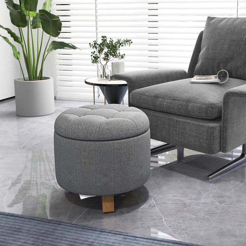 Repose-pieds rond avec rangement 17,5 po