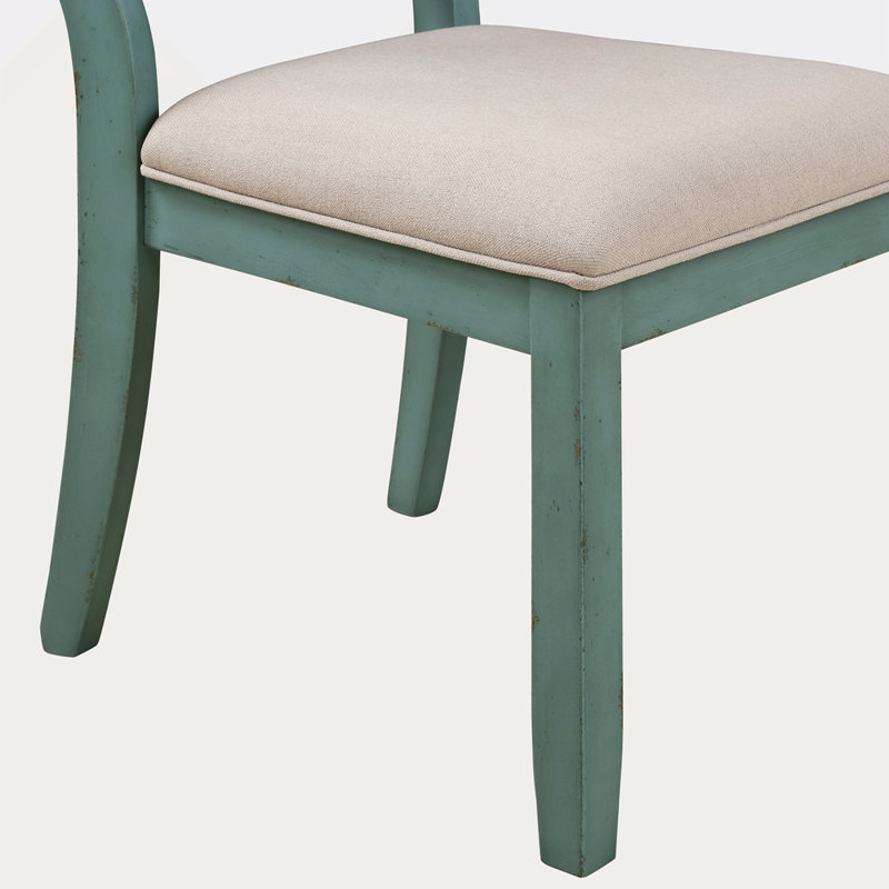 Chaises de salle à manger rembourrées en bois à dossier croisé, ensemble de 2