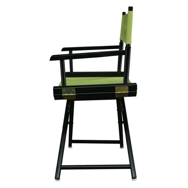 18" Folding Director Chair, Black, Lime Green