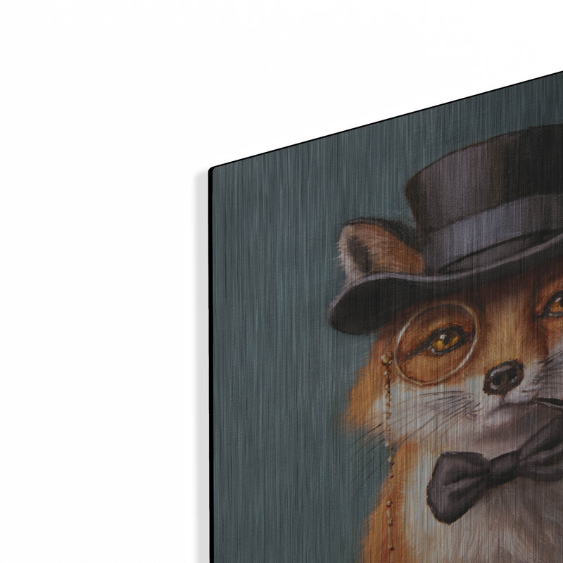  «The Charmant Mr. Fox» par Lucia Heffernan, art mural en métal, 12 po x 12 po, H 12 po x l 12 po