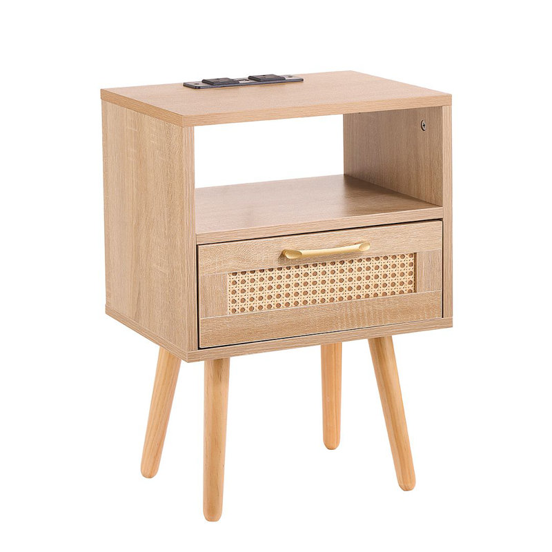 Amirea 40cm W Manufactured Wood Bedside Table
