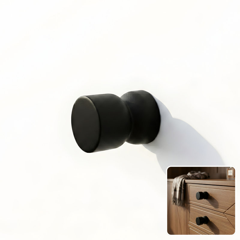 ROUS Harwdare Mid-Century Modern Hourglass Knob, Charcoal (Black)