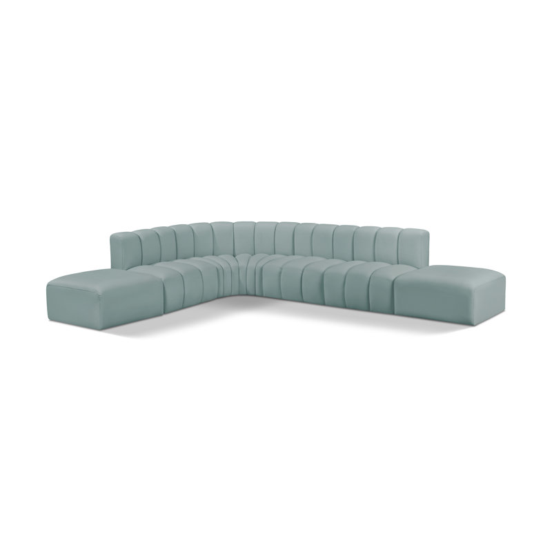 Hummell Upholstered 172 " Sofa, Mint Vegan Leather