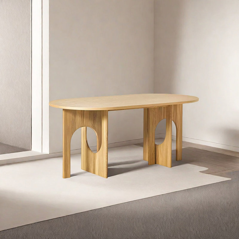 Solid wood multi-layer board dining table, 29.92"H x 62.99"L x 35.43"W