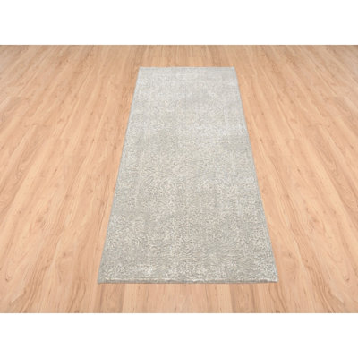 Tapis de couloir oriental beige en laine et en laine tissé à la main 2 pi 5 po x 6 pi avec motif effacé 156C589DC726420080496D990D4F5216