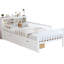 Lit simple avec rangement pour tête de lit et garde-corps - Options blanc moderne généreux-694115248