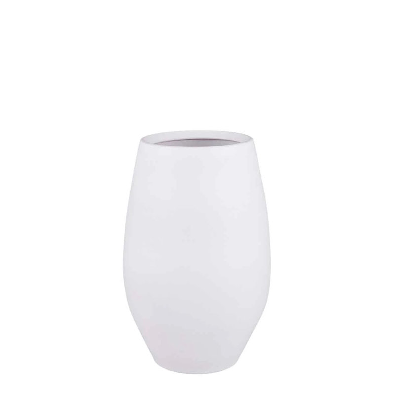 Cecely Terracotta Table Vase 1, 50cm H x 29cm W x 29cm D, White