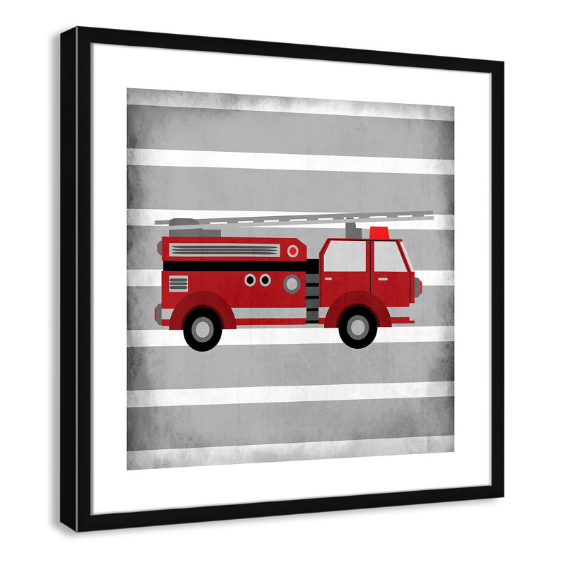 In Red 1' Wall Decal, Black Box Framed, 22.5" H x 22.5" W x 1.18" D