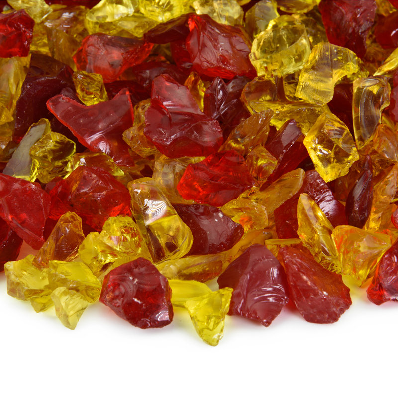 Verre de foyer d'extérieur Perles, Flamme d'automne