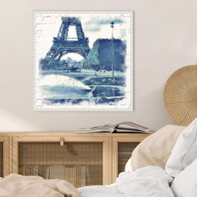Paris in Blue I by Noah Bay Framed Canvas Wall Art Print
