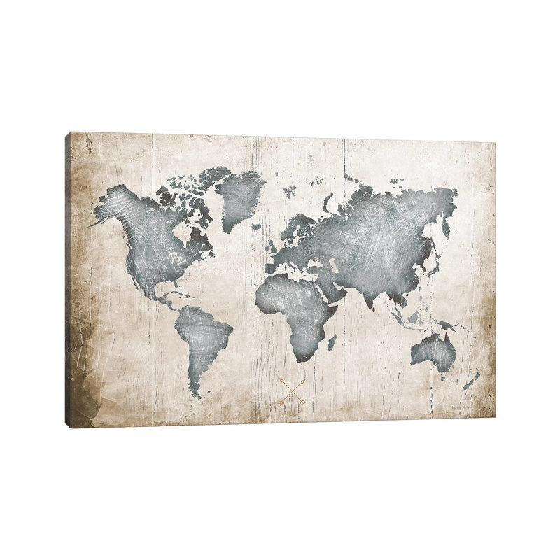«Industrial Map» par Amanda Murray, reproduction d'art sur toile tendue, H 8 po x l 12 po x P 0,75 po