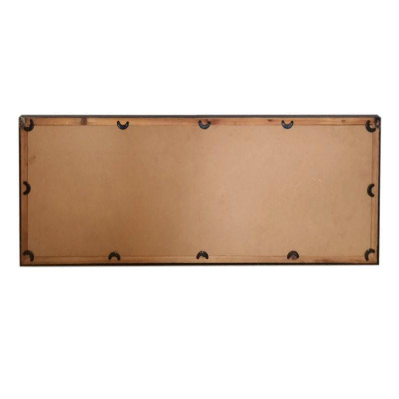 Lincoln Wood Flat Wall Mirror with Hooks