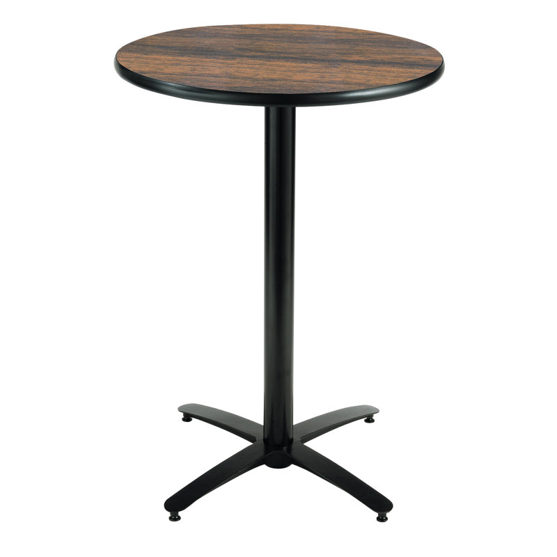 Round Breakroom Table, Walnut, 29" H x 30" L x 30" W