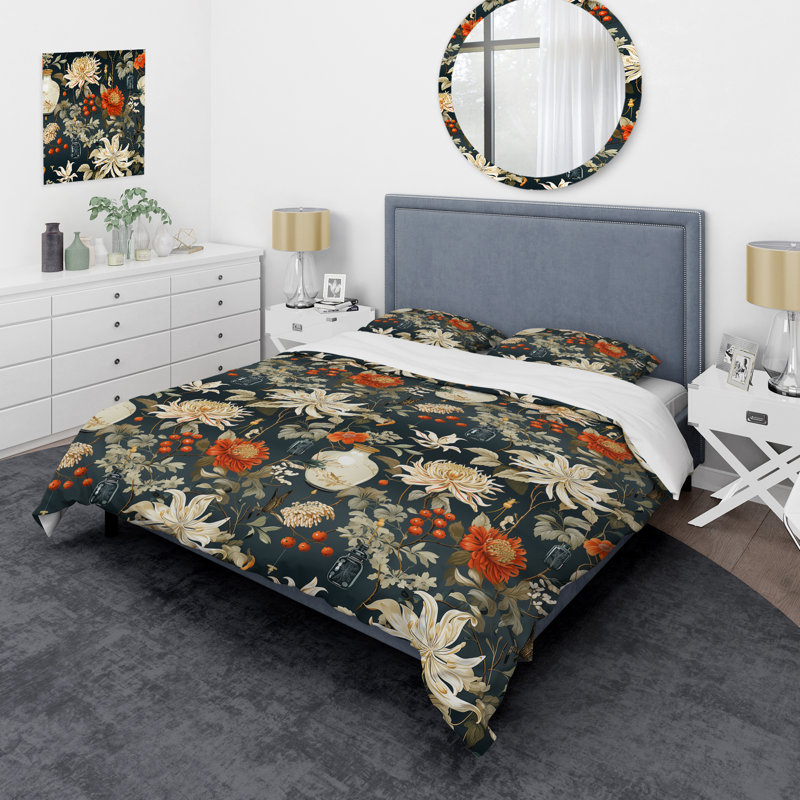 Ensemble de housse de couette Harmonious Balance - Oriental Floral, Housse de couette pour très grand lit et 2 très
