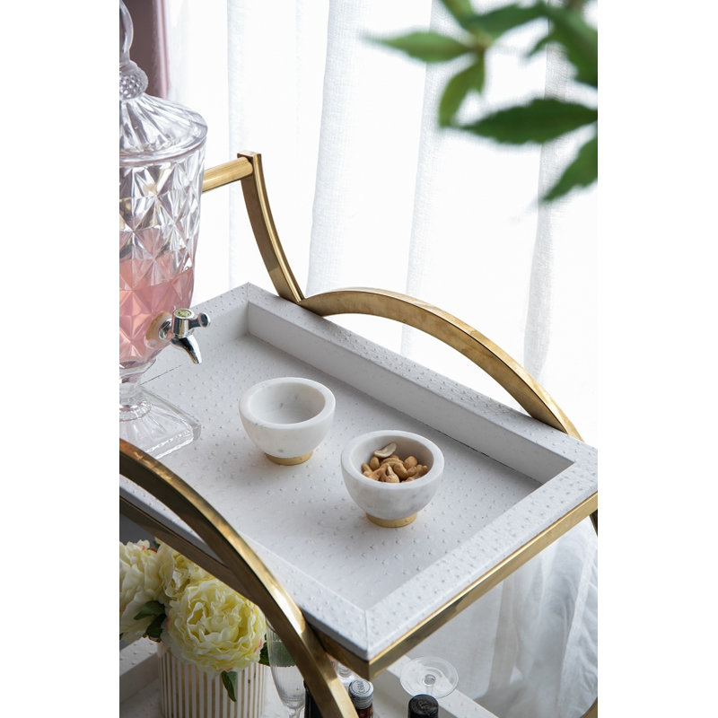 S/2 White Marble Bowls, Blanc