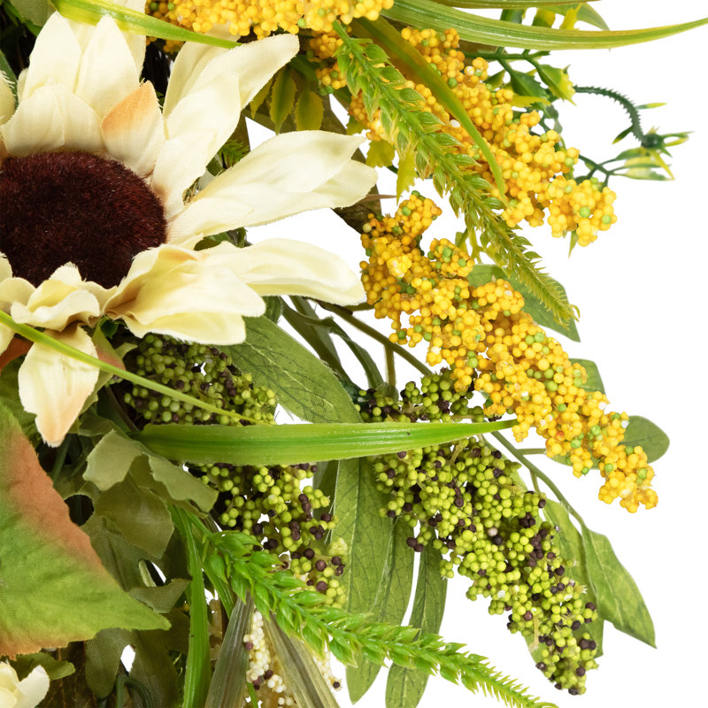 Couronne de tournesol artificielle 24 po beige