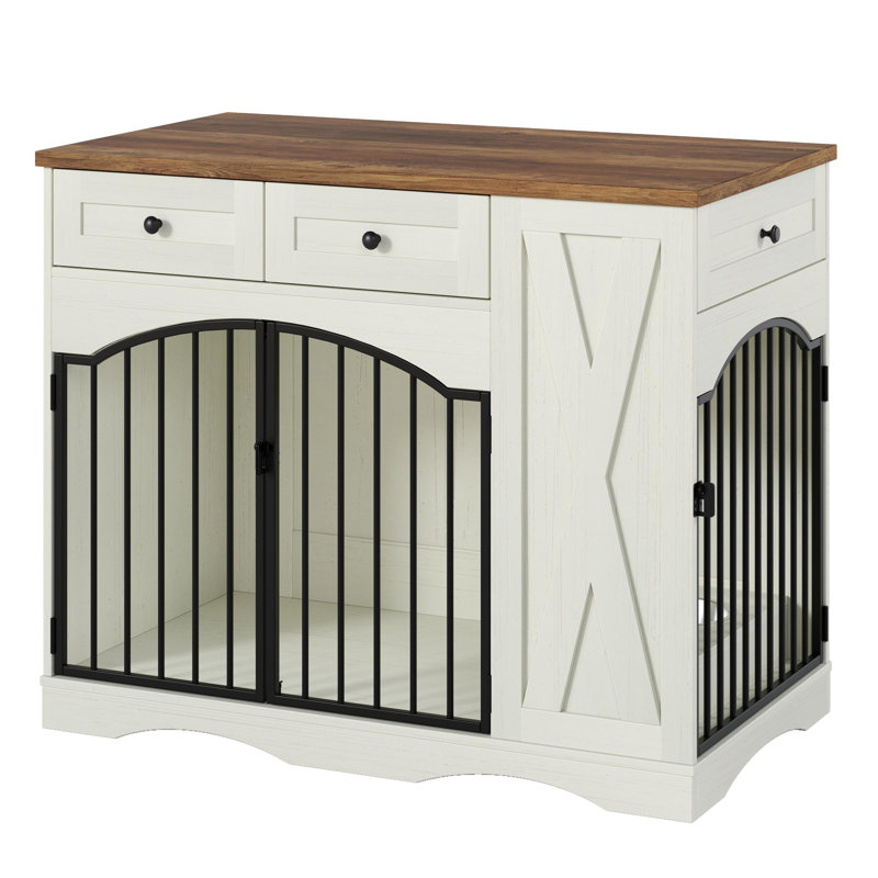 Meuble pour chien 43,3 po Farmhouse, Beige/brun