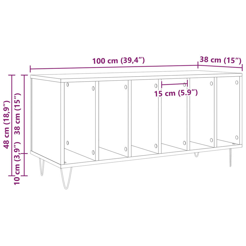 Hanlin Rectangle Accent Cabinet, Black Oak