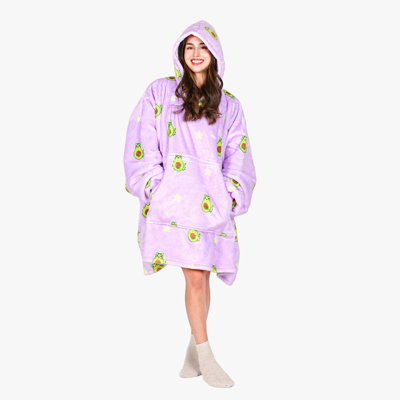 Wearable Blanket Oversized Hoodie for Adults, Avocado Blanket Hoodie, Sherpa Sweatshirt, Funny Gift