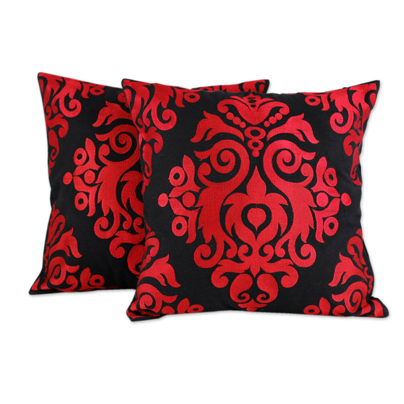 Embroidered Cotton Pillow Cover
