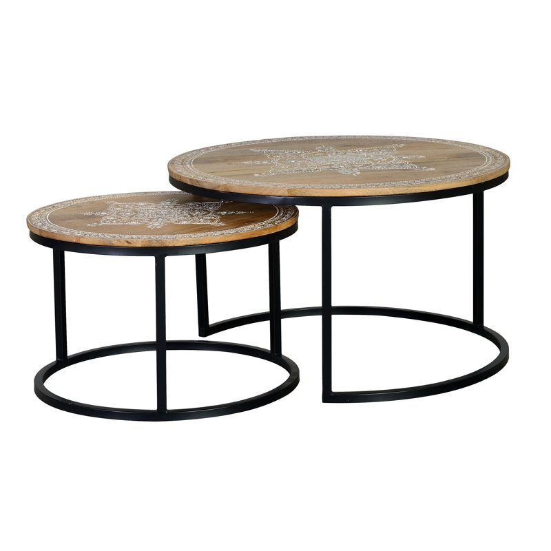 Odessa Solid Wood Sled Nesting Tables
