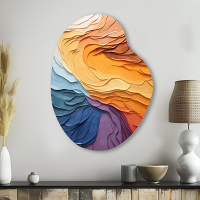Abstraction lyrique jaune orange, coucher de soleil lyrique II - Abstraction lyrique, décoration murale irrégulière en forme de poire