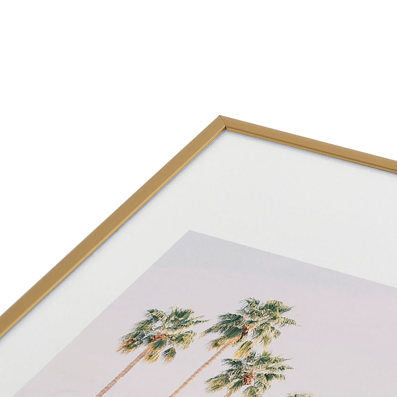 Palm Springs encadré sur papier, Or, H 19 po x l 13 po