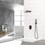 Pomme de douche 12 po à fixation murale 12 po, système noir mat mat, Scald équilibré, douche de pluie ultra mince réglable à 360 °, à main pour une utilisation personnalisée avec valve équilibrée, rotation, facile à