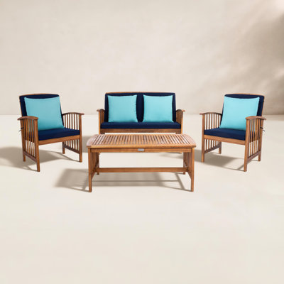 Delosreyes 4-Person Acacia Patio Seating Group