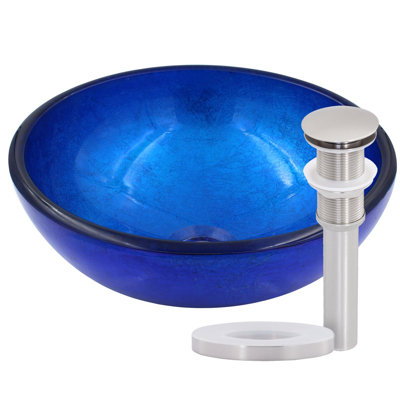 Novatto 12'' Glass Circular Bathroom Sink