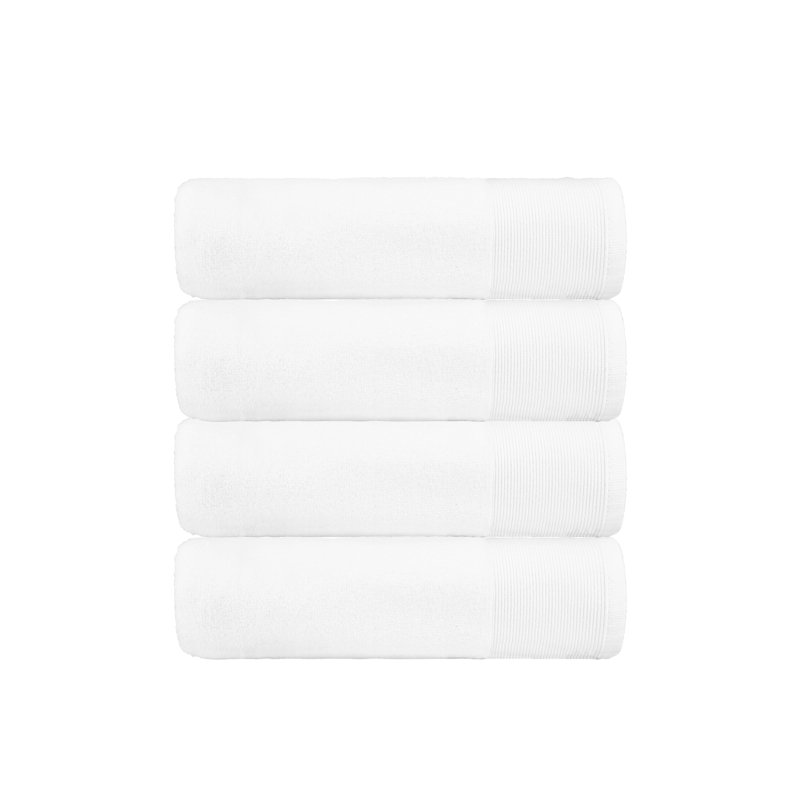 Ensemble de serviettes de bain 100% coton 4 pièces Hardeman, Blanc