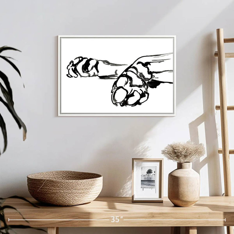 Linear Paws II, Cadre flottant blanc, 19 po x 13 po