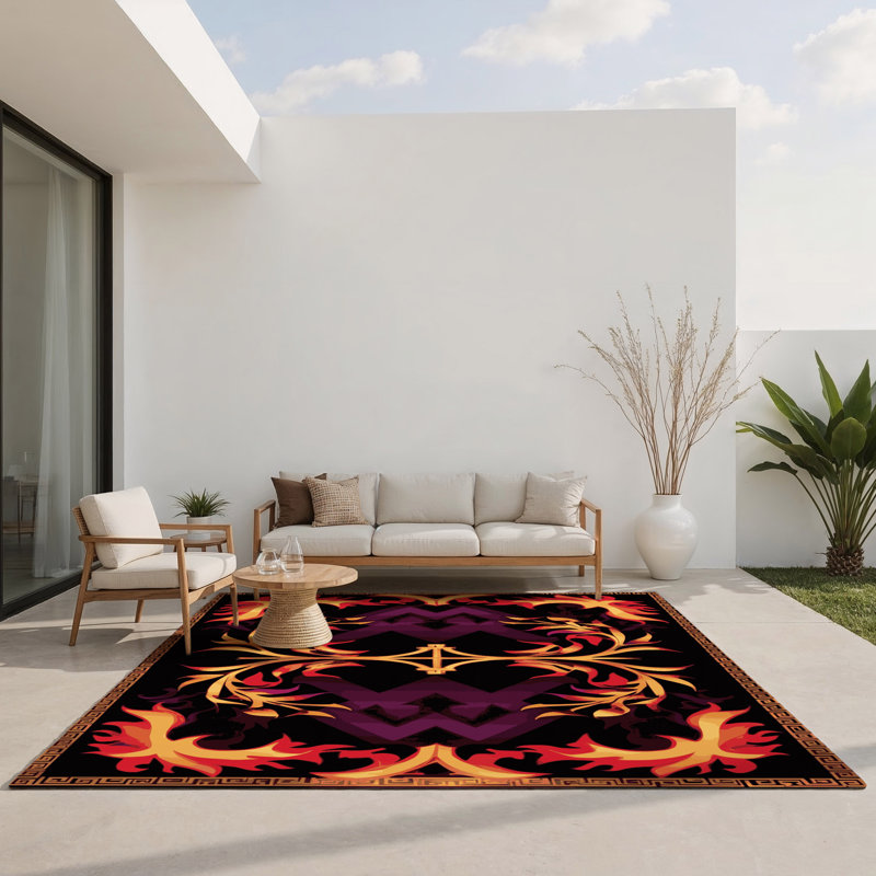 Tapis intérieur et extérieur Golden Cascade, Rectangle 9 pi x 12 pi
