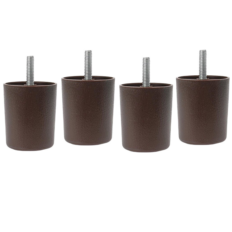 Pied de canapé rond en plastique Hdpe brun de 2 1/4 po Leg Daddy