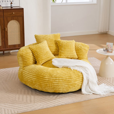 Fauteuil à billes surdimensionné avec 3 coussins et accoudoirs, idéal pour le confort et le style dans n'importe quelle pièce