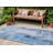 8' Runner Blue Washable Non Skid Indoor Outdoor Runner Rug
